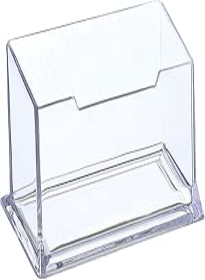 Business Card Holder - 105 x 45 x 40 mm, Desktop Name Card Display Stand - Acrylic - 1 Slot for Desktop - Clear